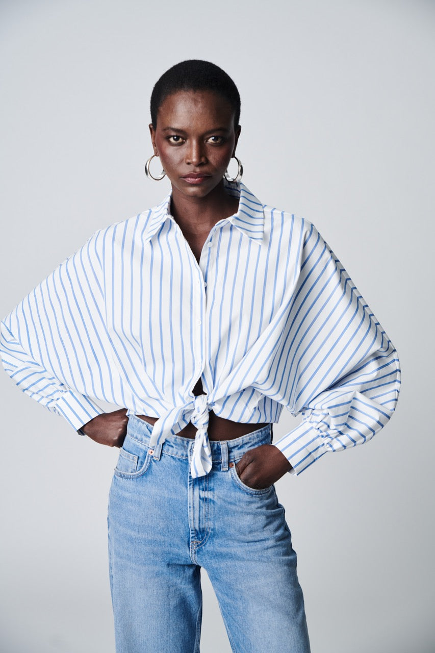 Gestreifte Bluse azure/superwhite