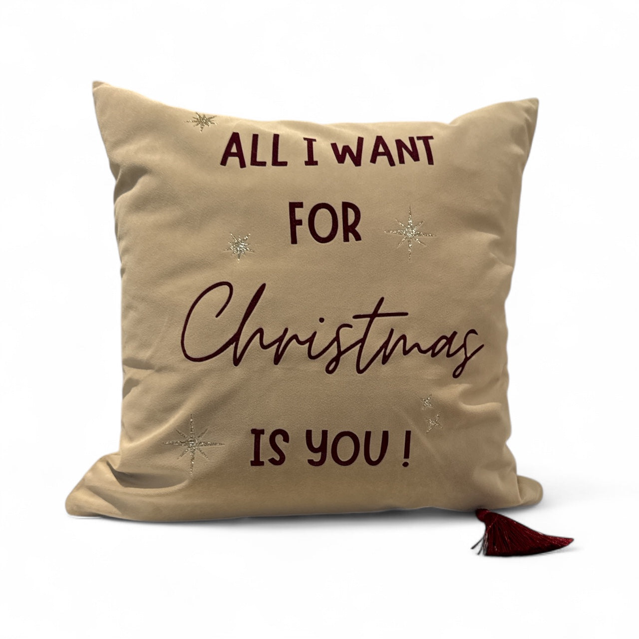 Samtkissen All I Want For Christmas Is You