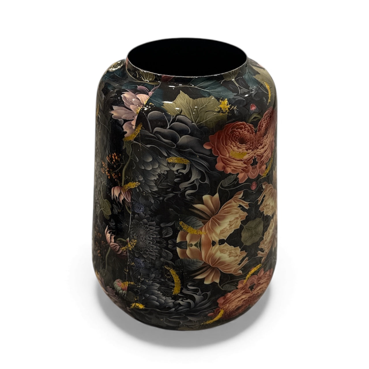 Vase - mit dunklem Blumendesign