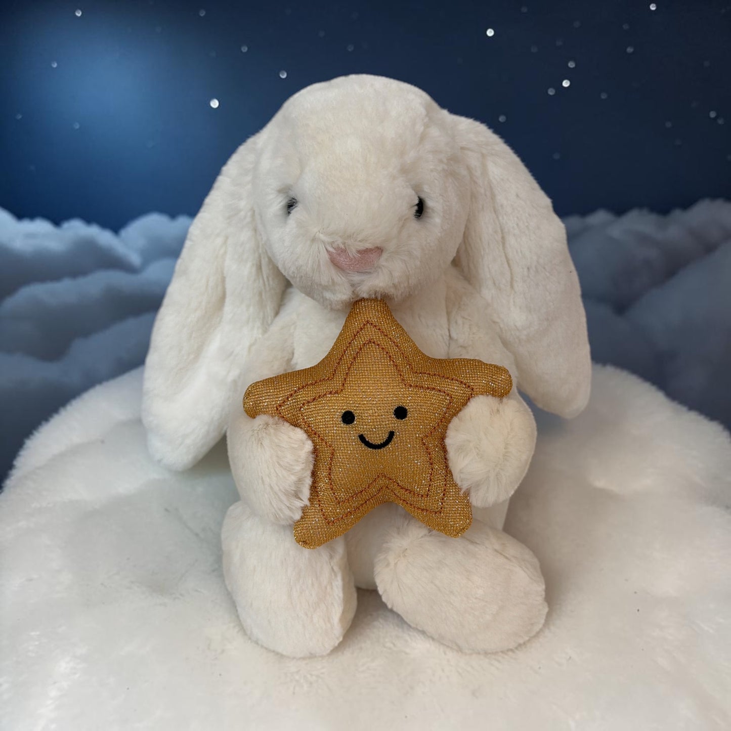 Cream Bunny mit Stern - Weißes Häschen mit Stern