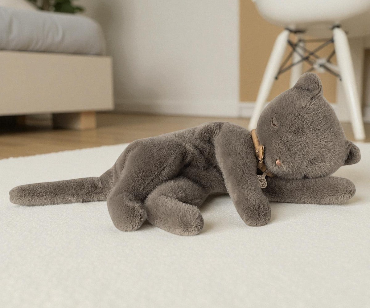 Schlafende Kätzchen Plüsch, Medium - Grau