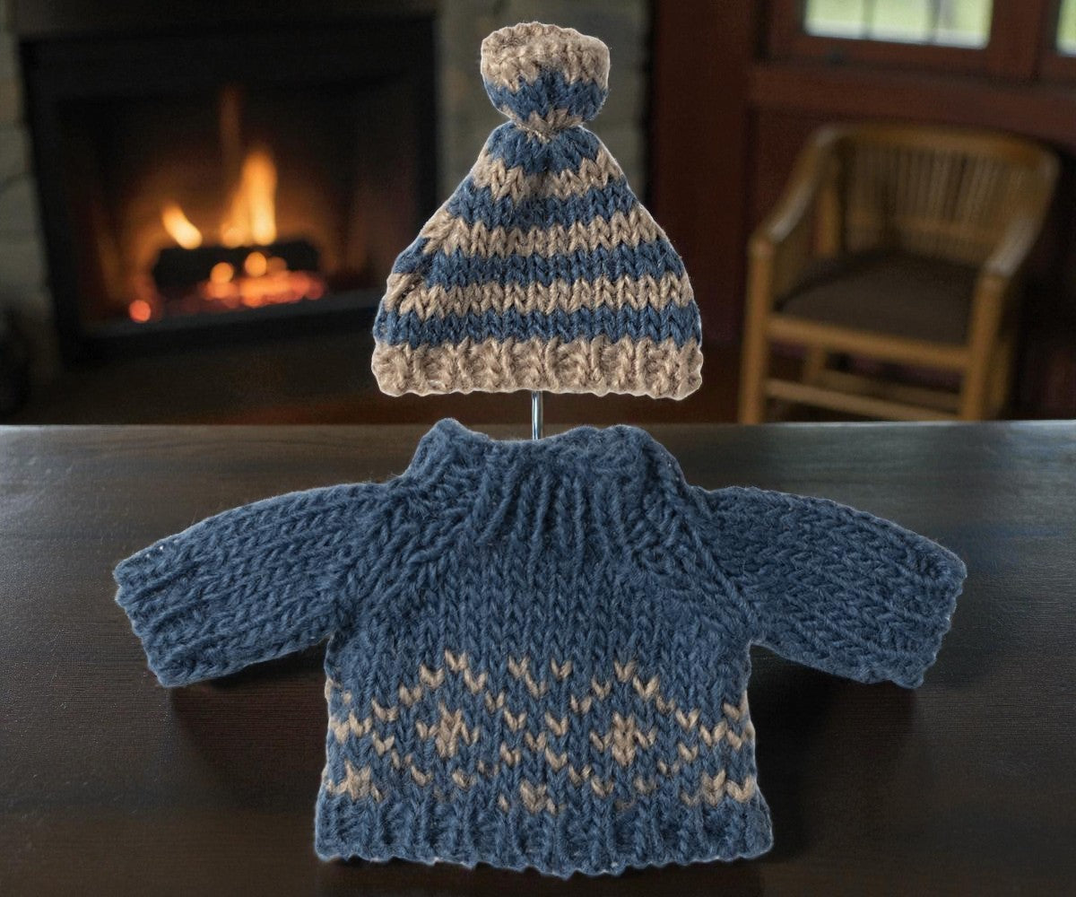 Strickpullover und Mütze, Papa Maus