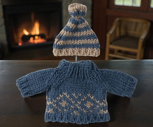 Strickpullover und Mütze, Papa Maus