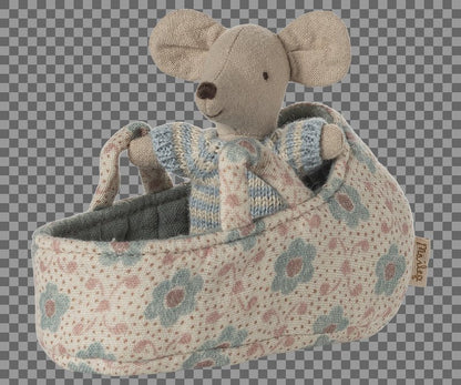 Baby Maus in Tragetasche - Blau