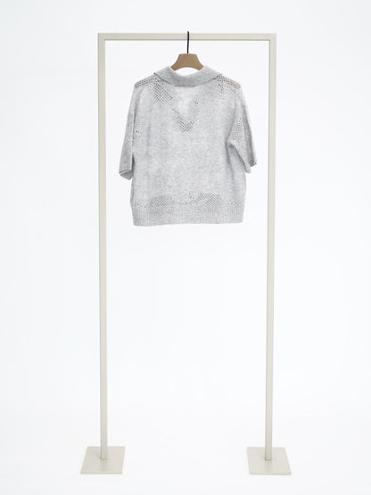 Pulli mit Lochmuster grey pearl (grau)