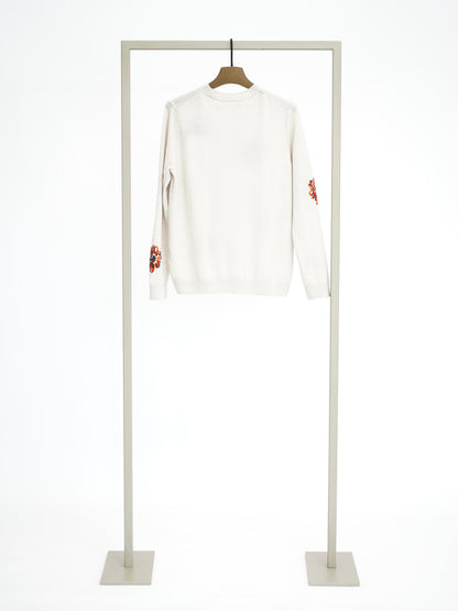 Pullover mit Blumenmuster limestone multi (helles Beige mit rot/orangen Blumen)