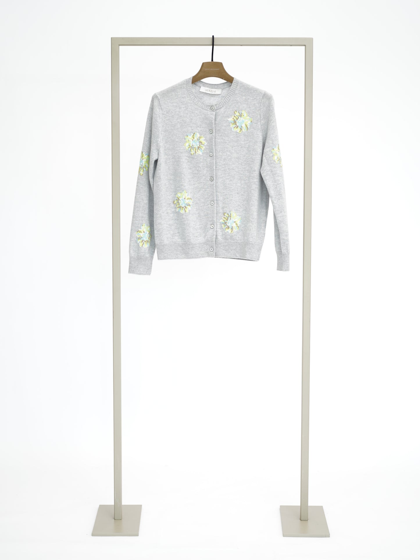 Cardigan mit Blumenmuster senderling multi (grau mit grünen Blumen)