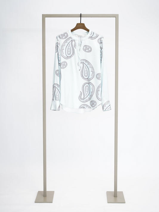 Gemusterte Seidenbluse air multi mit Paisley Print (hellblau/taupe)