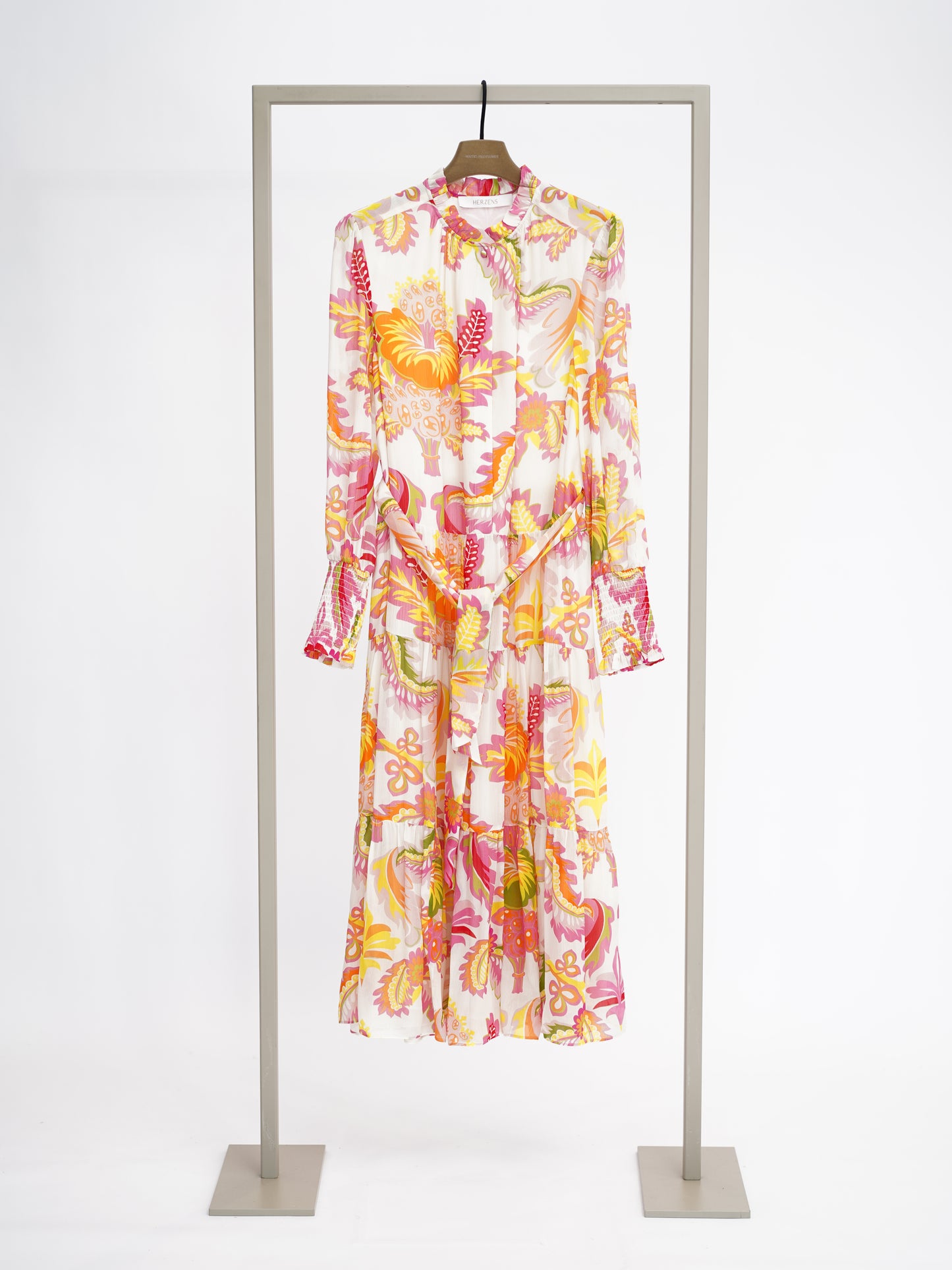 Langes Kleid pink buttercup multi ( weißgrundig mit pink/gelb/grün/orangem Muster)