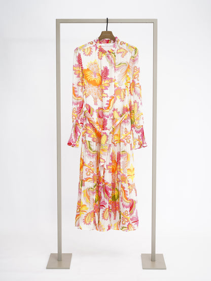 Langes Kleid pink buttercup multi ( weißgrundig mit pink/gelb/grün/orangem Muster)