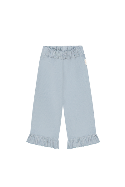 Weite Kordhose mit Rüschen