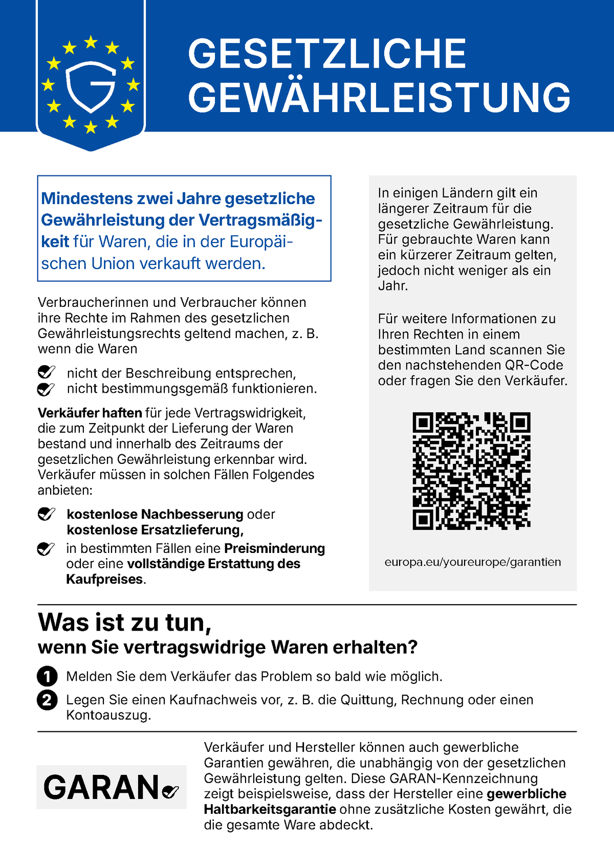 Gewaehrleistungs Label