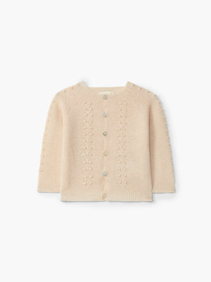 Strickjacke mit Perlmuttknöpfen und eingestricktem Muster - Strickjacke Serenity