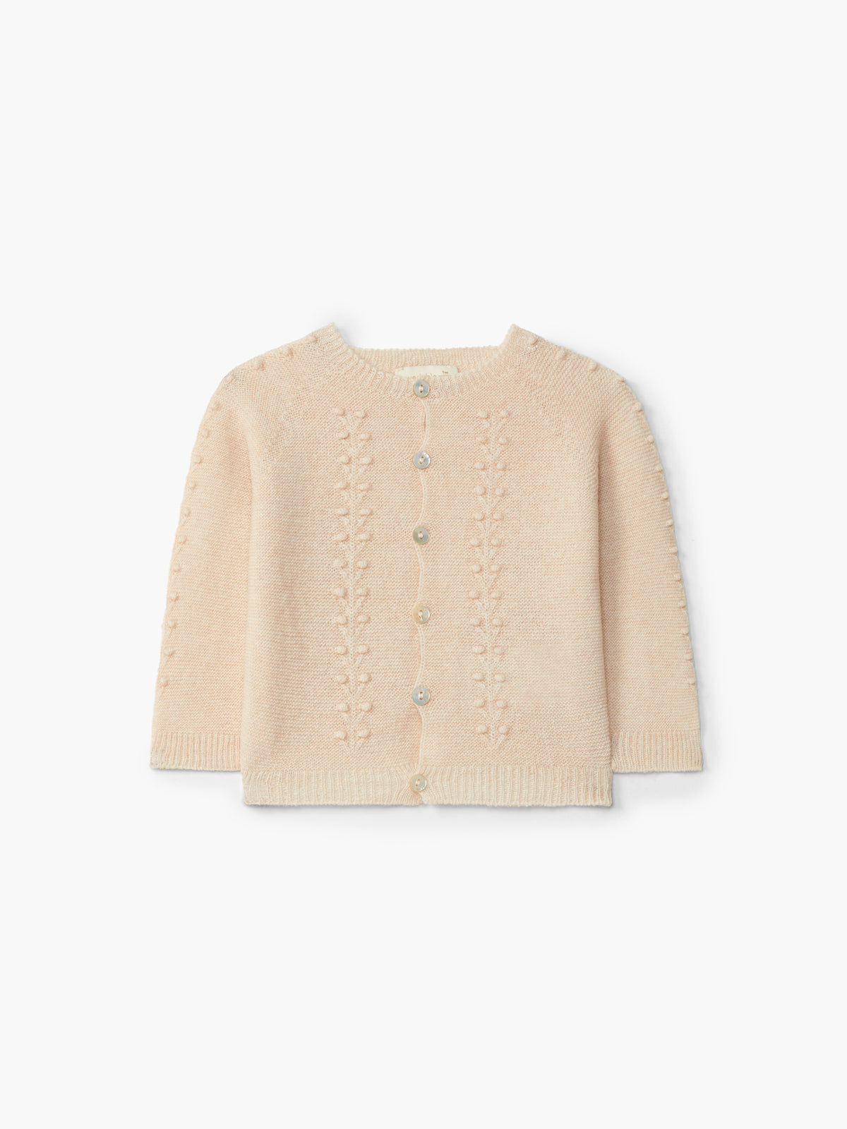 Strickjacke mit Perlmuttknöpfen und eingestricktem Muster - Strickjacke Serenity