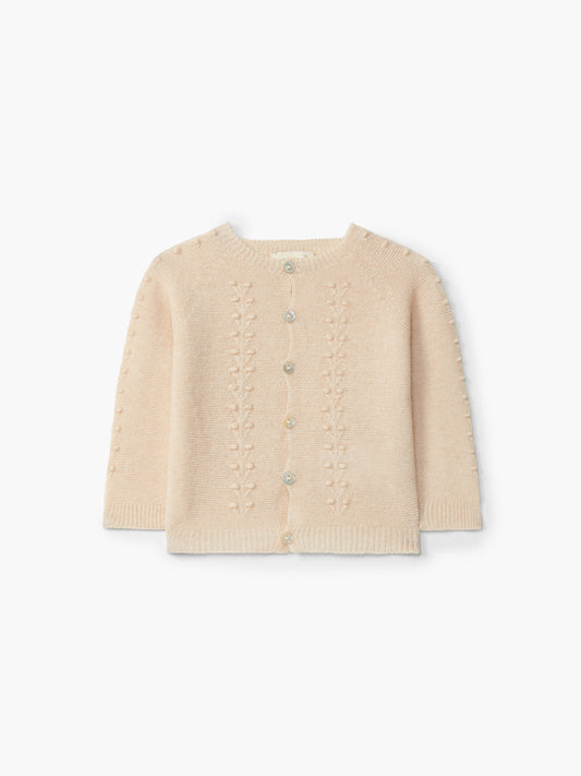Strickjacke mit Perlmuttknöpfen und eingestricktem Muster - Strickjacke Serenity