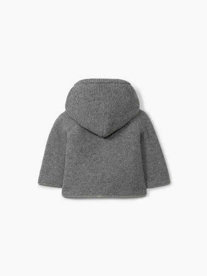 Kapuzenstrickjacke mit Teddyplüsch