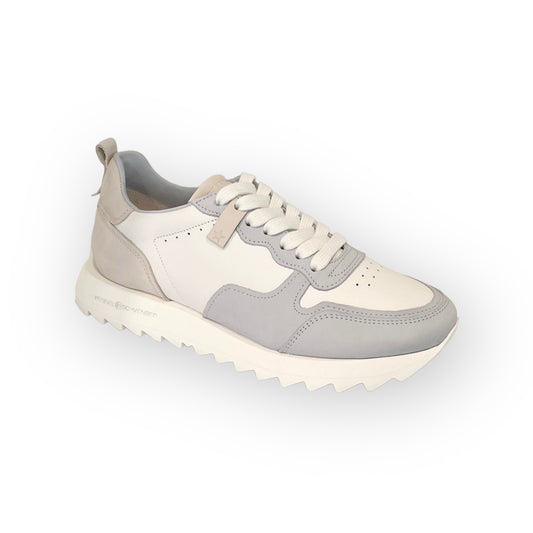 Sneaker "Stroke" weiß mit hellblau/sand