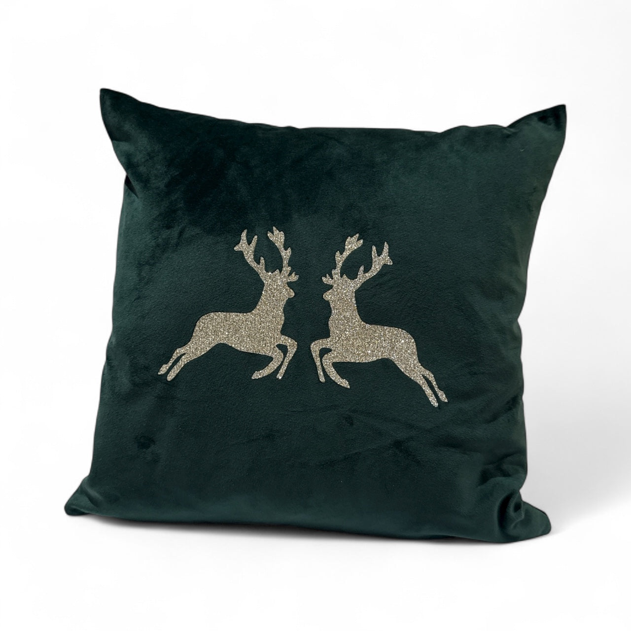 Samtkissen silberne Hirsche