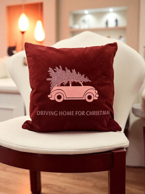 Samtkissen Driving Home For Christmas