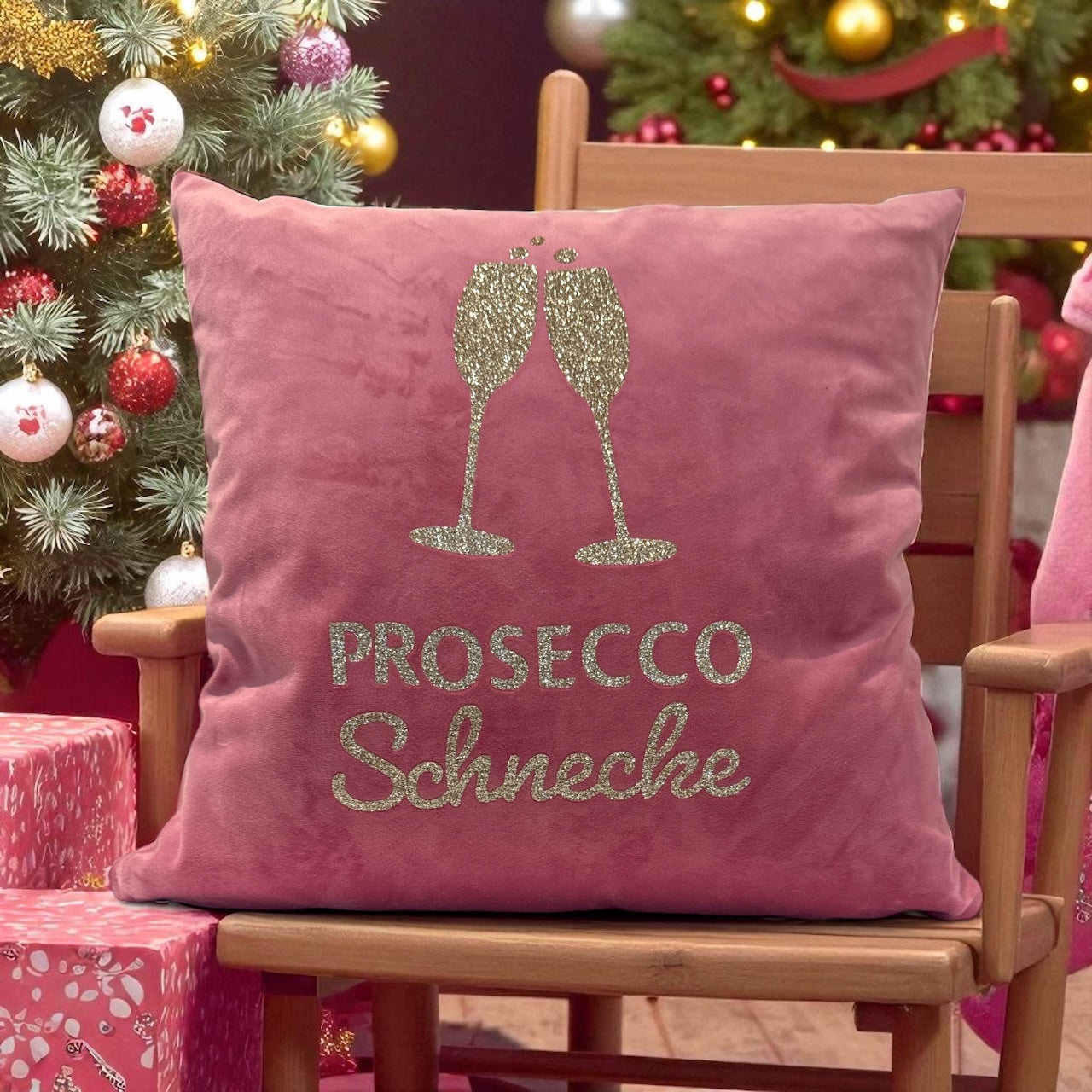 Samtkissen "Prosecco Schnecke"