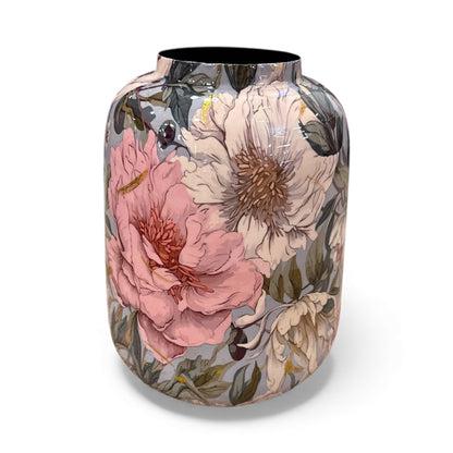 Vase - mit hellem rosa/goldenem Blumenmuster