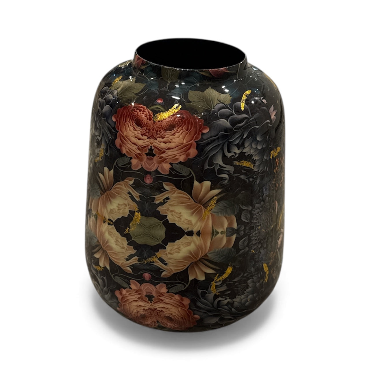 Vase - mit dunklem Blumendesign