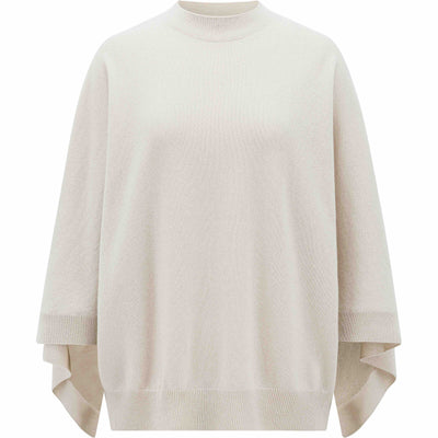 Poncho-Pullover mit Fledermausärmeln limestone