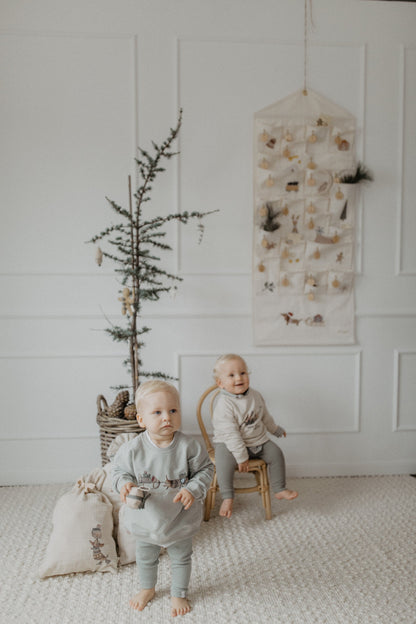 Oversized Sweatshirt Dackel "Christmas is coming" soft green