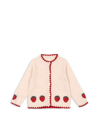 Strickjacke mit aufgestickten Erdbeeren - Collette Cardigan