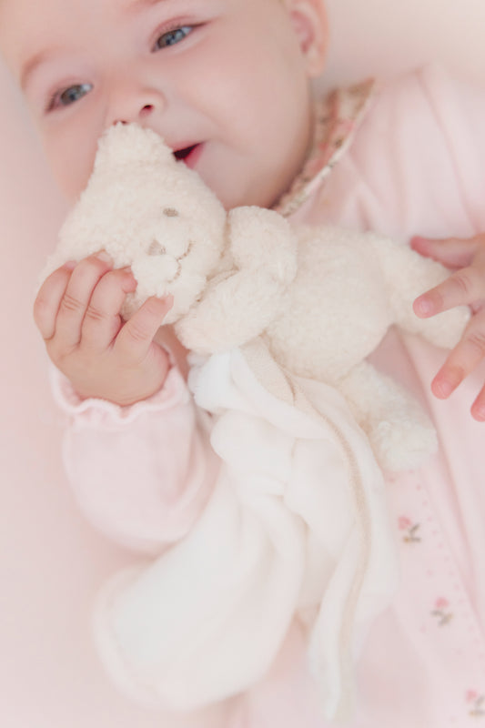 Schnuffeltuch mit weißem Teddy