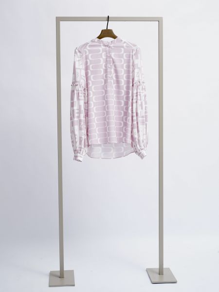 Seidenbluse rosa/weiß gemustert (kiko superwhite)