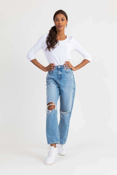 Shirt mit 3/4 Ärmel weiß