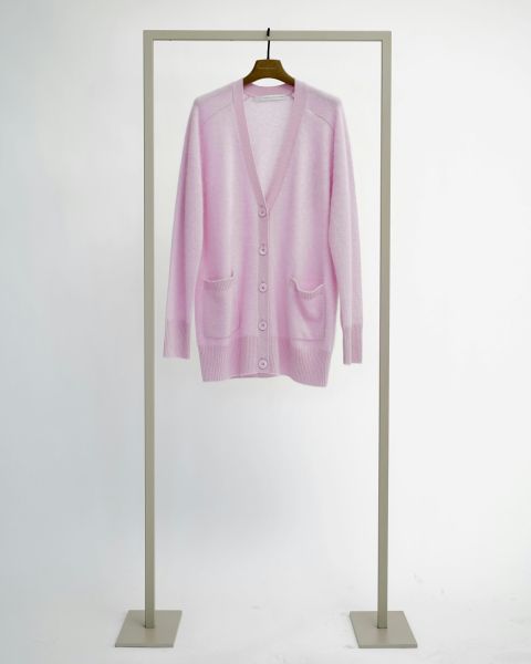 Strickjacke mit Taschen rosa
