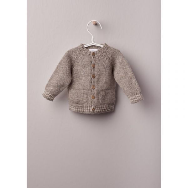 Strickjacke mit gestreiften Bündchen