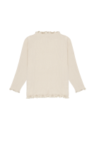 Vorschau: Langarmshirt mit Rüschen an Kragen und Ärmeln Vorschau: Langarmshirt mit Rüschen an Kragen und Ärmeln