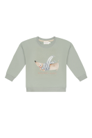 Sweatshirt mit Dackel "adventure awaits" hellgrün Sweatshirt mit Dackel "adventure awaits" hellgrün