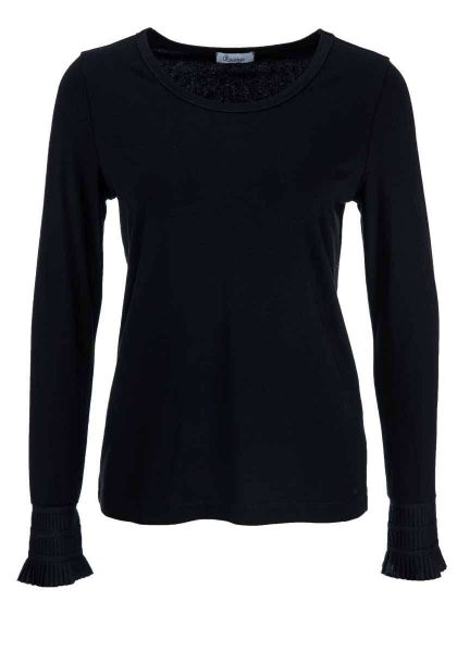Shirt mit plissierter Manschette schwarz